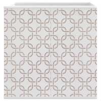 Produktbild för Vikbar förvaringslådor 10 st gräddvit 32x32x32 cm non-woven tyg