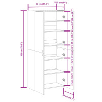 Produktbild för Skoskåp åldrat trä 80x35,5x180 cm konstruerat trä