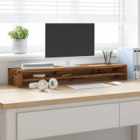 Produktbild för Skärmställ åldrat trä 100x24x13 cm konstruerat trä