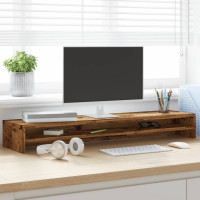 Produktbild för Skärmställ åldrat trä 100x24x13 cm konstruerat trä