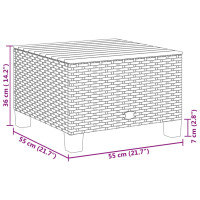 Produktbild för Trädgårdsbord beige 55x55x36 cm konstrotting akaciaträ