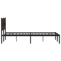 Produktbild för Sängram utan madrass med huvudgavel brun ek 183x213 cm