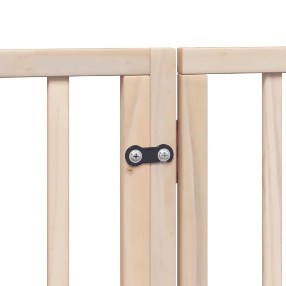 Produktbild för Hundgrind med dörr vikbar 6 paneler 300 cm poppelträ