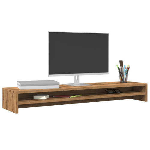 vidaXL Monitorstativ hantverksmässig ek 100x24x13 cm konstruerat trä