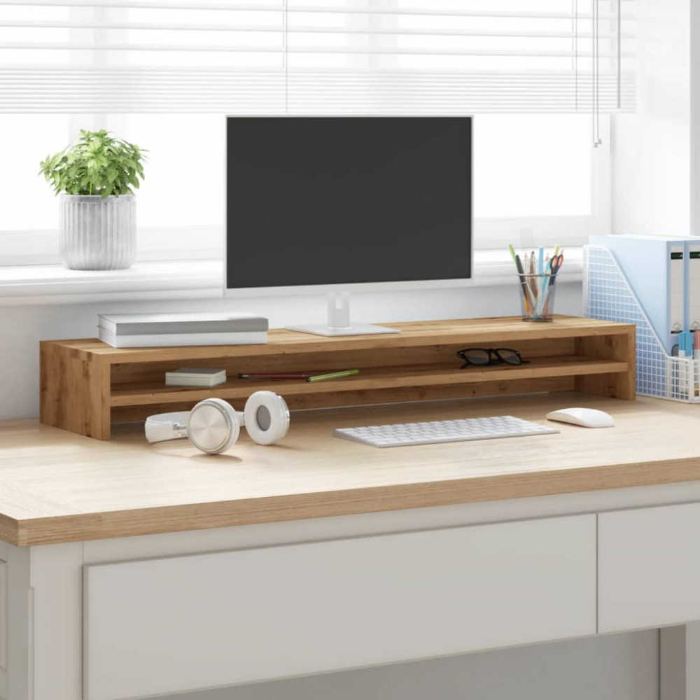 Produktbild för Monitorstativ hantverksmässig ek 100x24x13 cm konstruerat trä