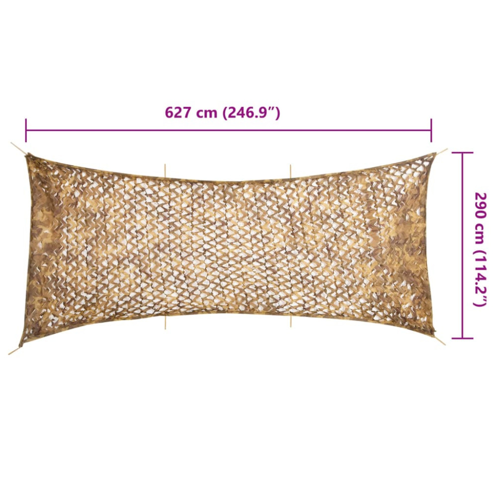 Produktbild för Camouflagenät med förvaringsväska 627x290 cm sand