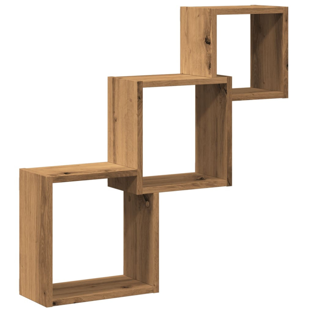 Produktbild för Vägghyllor kub artisan ek 68x15x68 cm konstruerat trä