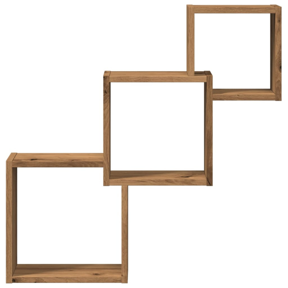 Produktbild för Vägghyllor kub artisan ek 68x15x68 cm konstruerat trä