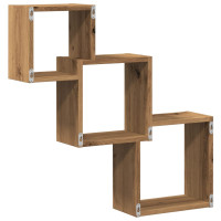 Produktbild för Vägghyllor kub artisan ek 68x15x68 cm konstruerat trä
