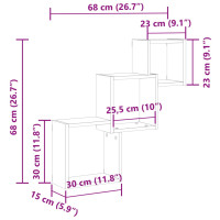 Produktbild för Vägghyllor kub artisan ek 68x15x68 cm konstruerat trä