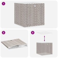 Produktbild för Vikbar förvaringslådor 10 st brun 32x32x32 cm non-woven tyg