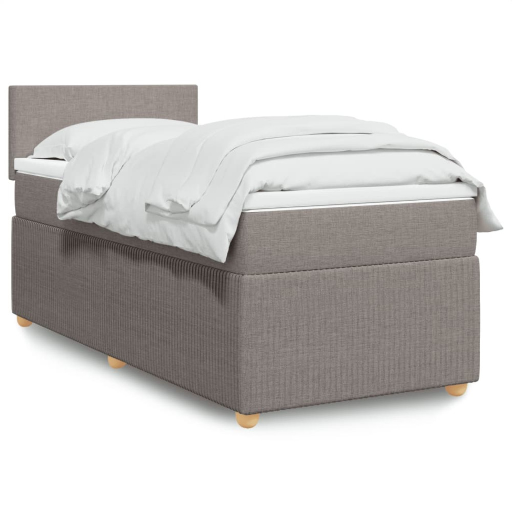 Produktbild för Ramsäng med madrass taupe 80x200 cm tyg