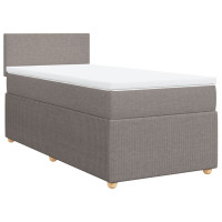 Produktbild för Ramsäng med madrass taupe 80x200 cm tyg