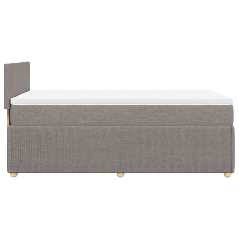 Produktbild för Ramsäng med madrass taupe 80x200 cm tyg