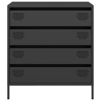 Produktbild för Skänk svart 68x39x73,5 cm kallvalsat stål