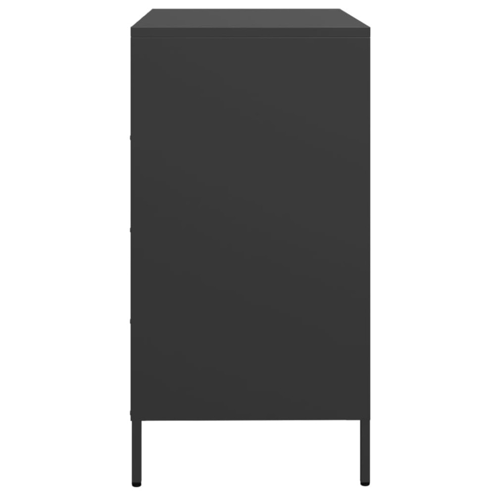 Produktbild för Skänk svart 68x39x73,5 cm kallvalsat stål