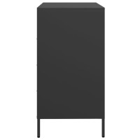 Produktbild för Skänk svart 68x39x73,5 cm kallvalsat stål