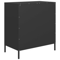 Produktbild för Skänk svart 68x39x73,5 cm kallvalsat stål