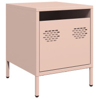 Produktbild för Sängbord rosa 35x39x43,5 cm stål
