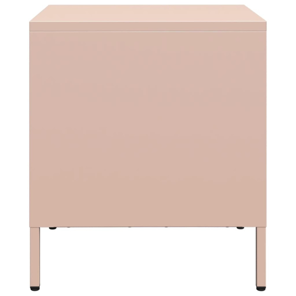 Produktbild för Sängbord rosa 35x39x43,5 cm stål