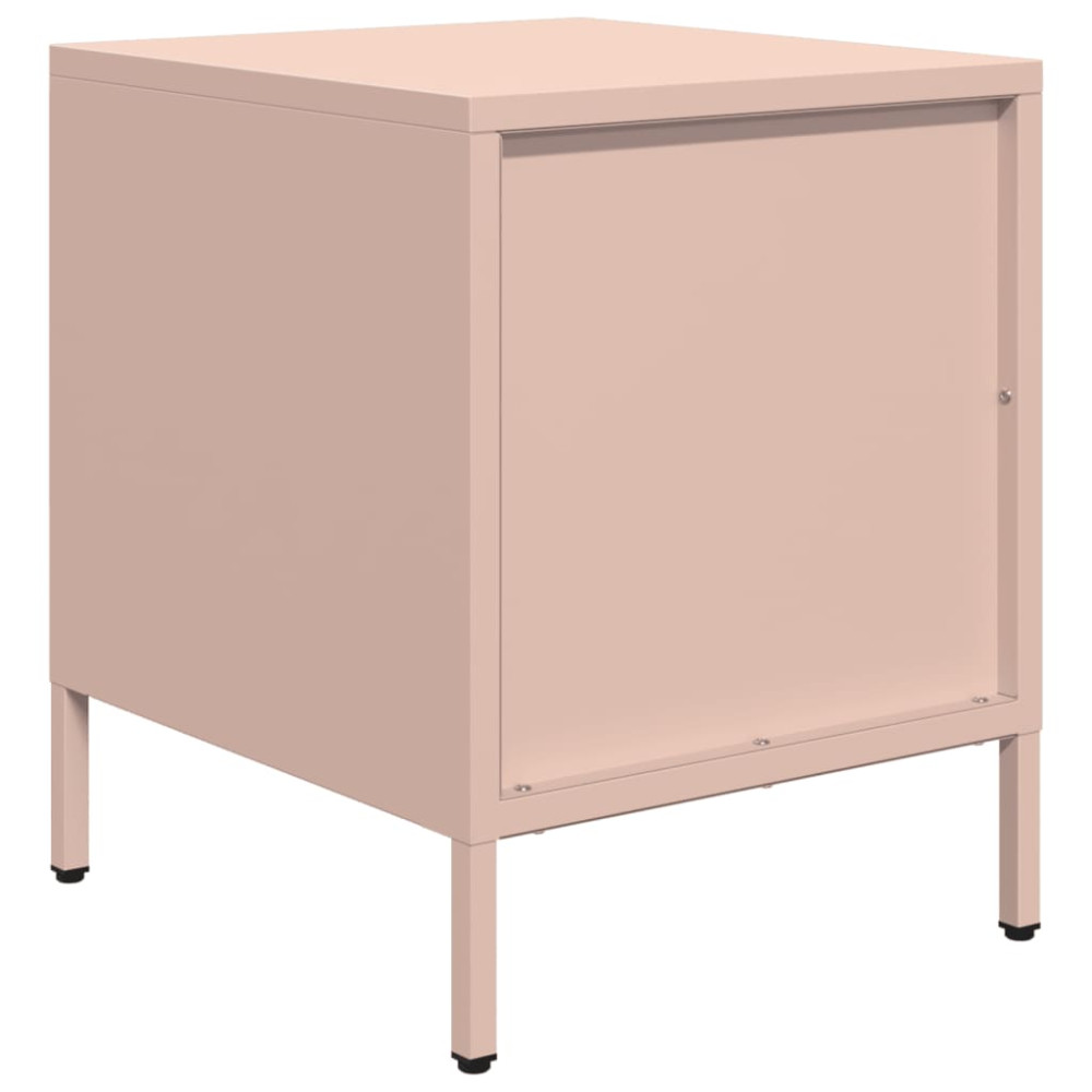 Produktbild för Sängbord rosa 35x39x43,5 cm stål