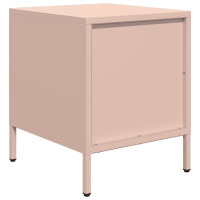 Produktbild för Sängbord rosa 35x39x43,5 cm stål
