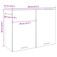 Produktbild för Väggskåp åldrat trä 80x31x60 cm konstruerat trä