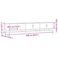 Produktbild för Tv-bänk brun ek 240x35x41 cm konstruerat trä