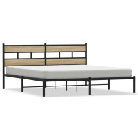 Produktbild för Sängram utan madrass metall sonoma-ek 193x203 cm