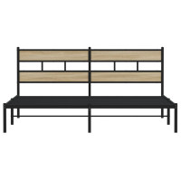 Produktbild för Sängram utan madrass metall sonoma-ek 193x203 cm