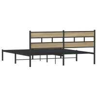 Produktbild för Sängram utan madrass metall sonoma-ek 193x203 cm