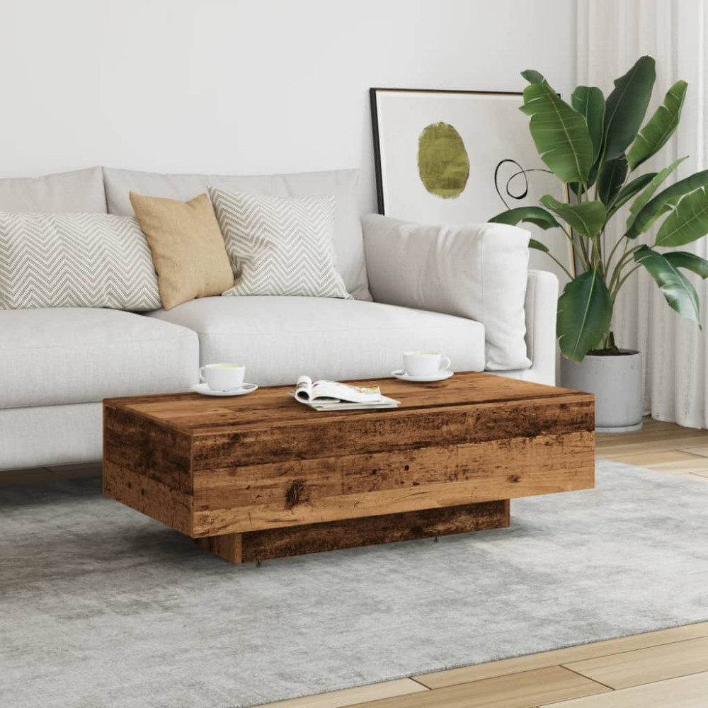 Produktbild för Soffbord åldrat trä 100x49,5x31 cm konstruerat trä