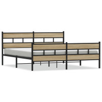Produktbild för Sängram utan madrass metall sonoma-ek 183x213 cm