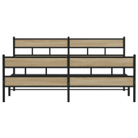 Produktbild för Sängram utan madrass metall sonoma-ek 183x213 cm