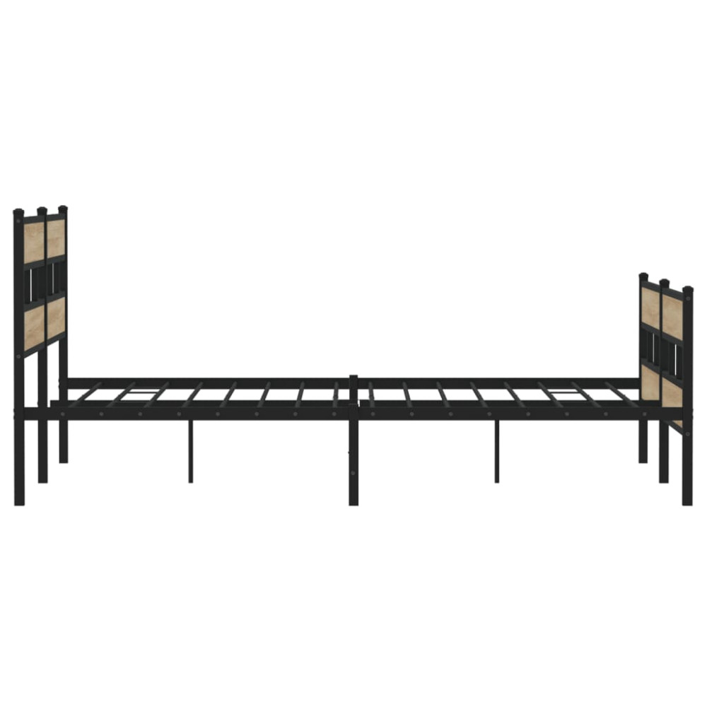 Produktbild för Sängram utan madrass metall sonoma-ek 183x213 cm
