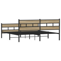 Produktbild för Sängram utan madrass metall sonoma-ek 183x213 cm
