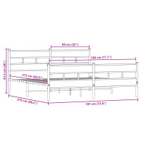 Produktbild för Sängram utan madrass metall sonoma-ek 183x213 cm