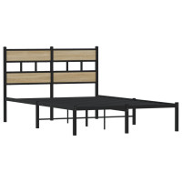 Produktbild för Sängram utan madrass metall sonoma-ek 120x200 cm