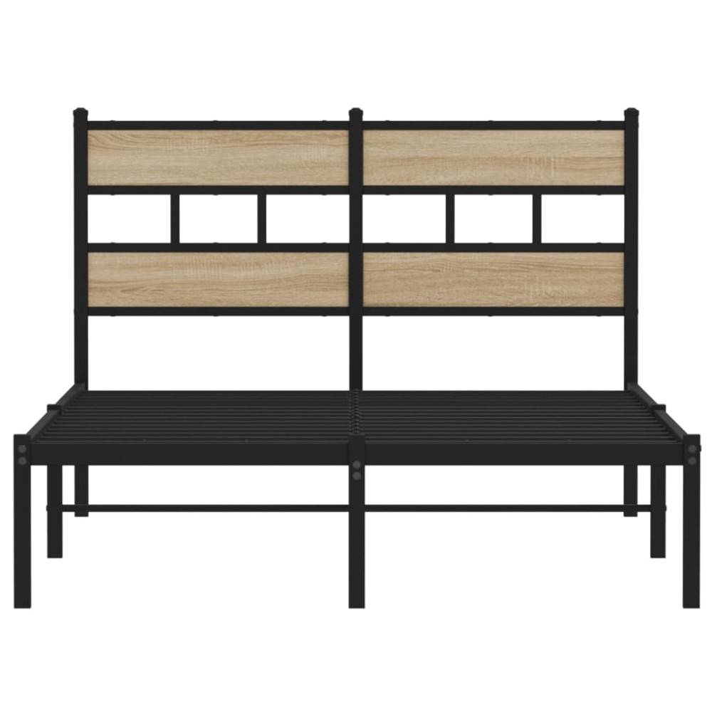 Produktbild för Sängram utan madrass metall sonoma-ek 120x200 cm