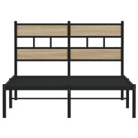 Produktbild för Sängram utan madrass metall sonoma-ek 120x200 cm