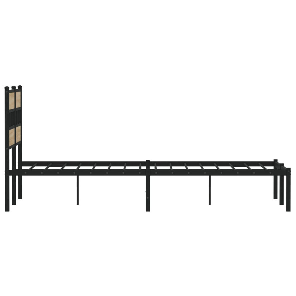 Produktbild för Sängram utan madrass metall sonoma-ek 120x200 cm