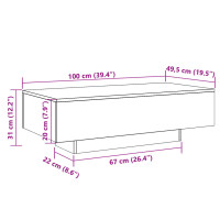 Produktbild för Soffbord artisan ek 100x49,5x31 cm konstruerat trä