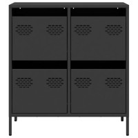 Produktbild för Skänk svart 68x39x73,5 cm kallvalsat stål