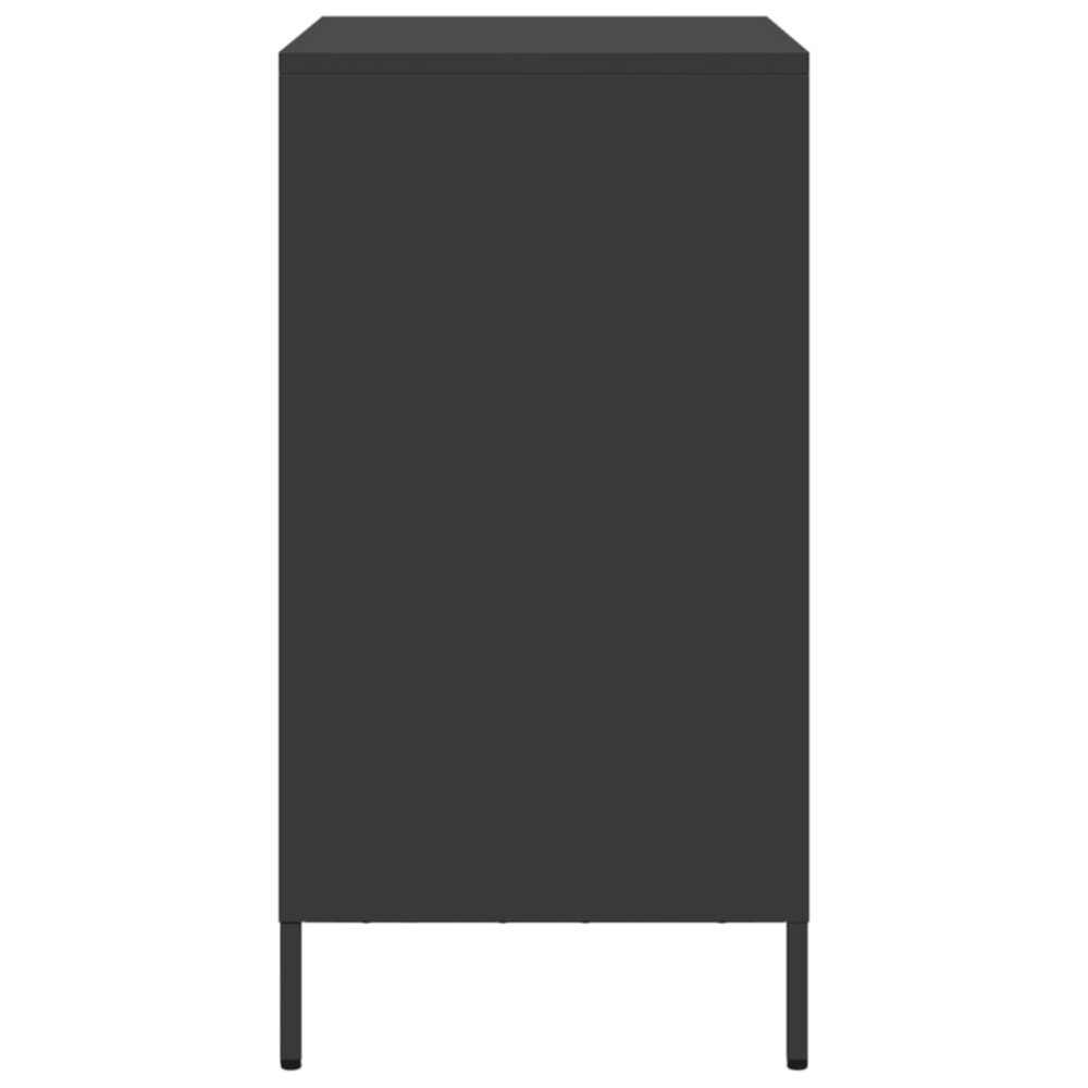 Produktbild för Skänk svart 68x39x73,5 cm kallvalsat stål
