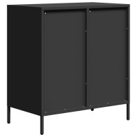 Produktbild för Skänk svart 68x39x73,5 cm kallvalsat stål