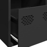 Produktbild för Skänk svart 68x39x73,5 cm kallvalsat stål