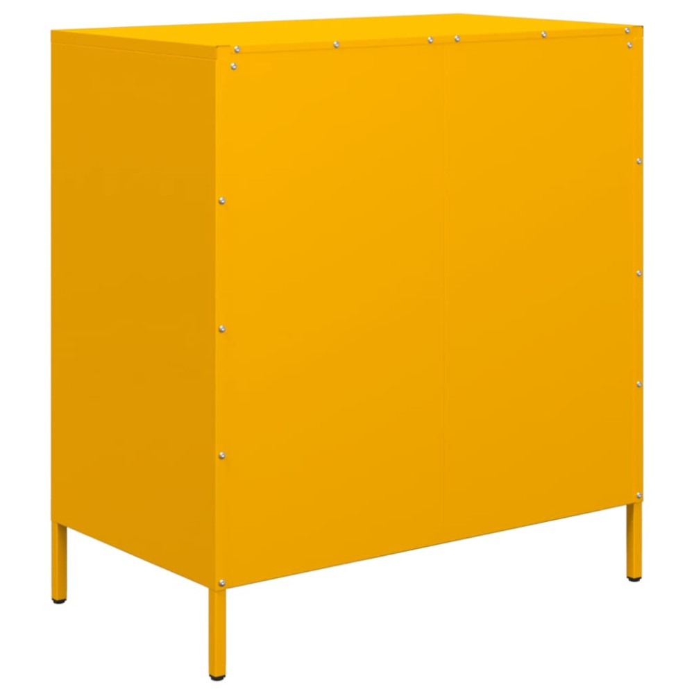 Produktbild för Skänk senapsgul 68x39x73,5 cm kallvalsat stål