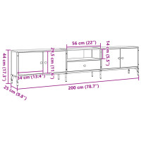 Produktbild för Tv-bänk med låda åldrat trä 200x25x44 cm konstruerat trä