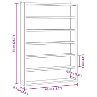 Produktbild för Väggskåp med 6 hyllor 40x8,5x55 cm