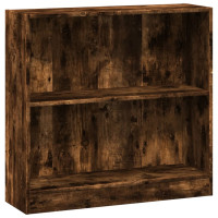 Produktbild för Bokhylla rökfärgad ek 80x24x76 cm konstruerat trä